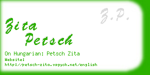 zita petsch business card